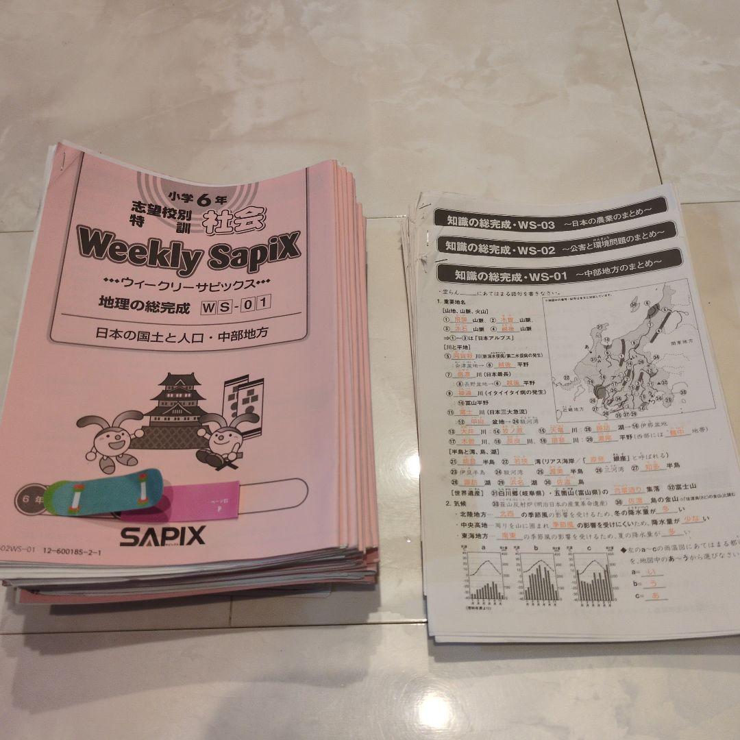 社会 Weekly SapIX 6年生 学習参考書