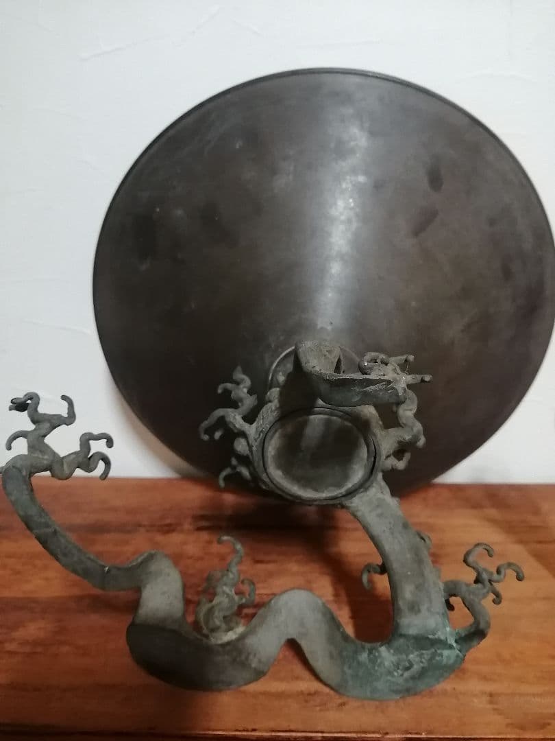 骨董 アンティーク 波濤（はとう）波模様 薄端 うすばた 華道具 花器