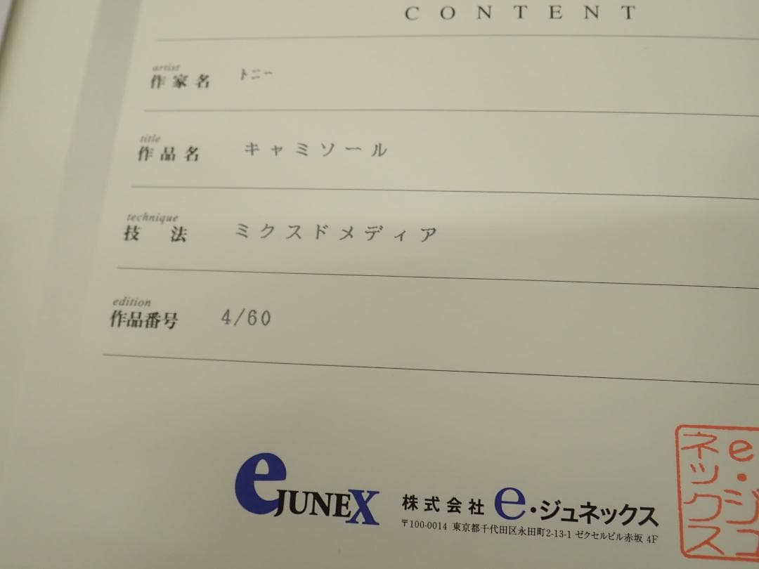 ⑦未使用・保証書付 Tony 「キャミソール」ミクスドメディア　アールビバン