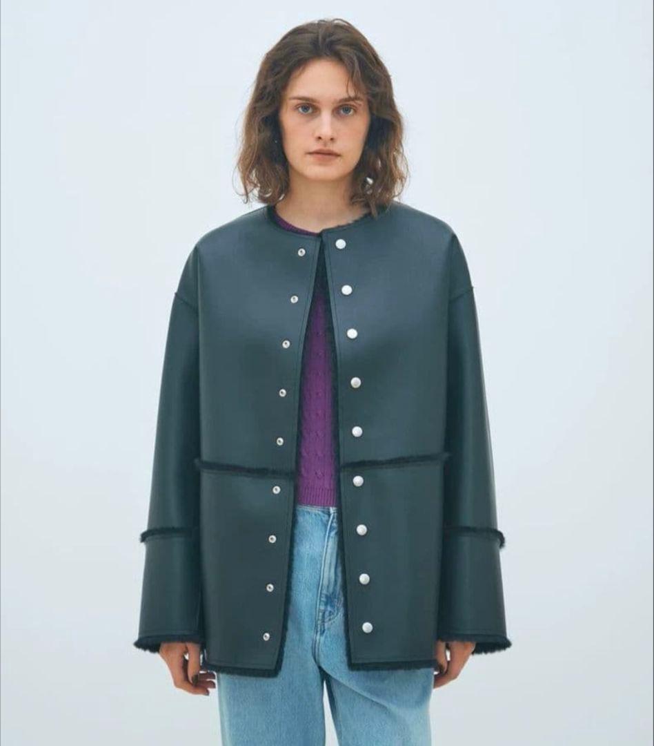 アウトレット【MACPHEE】フェイクムートン リバーシブルショートコート