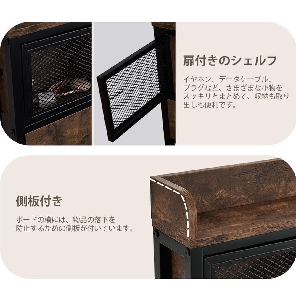 限定セール！売切ゴメンD・ダブル　高級ベッドフレーム・コンセント付き　BROWN