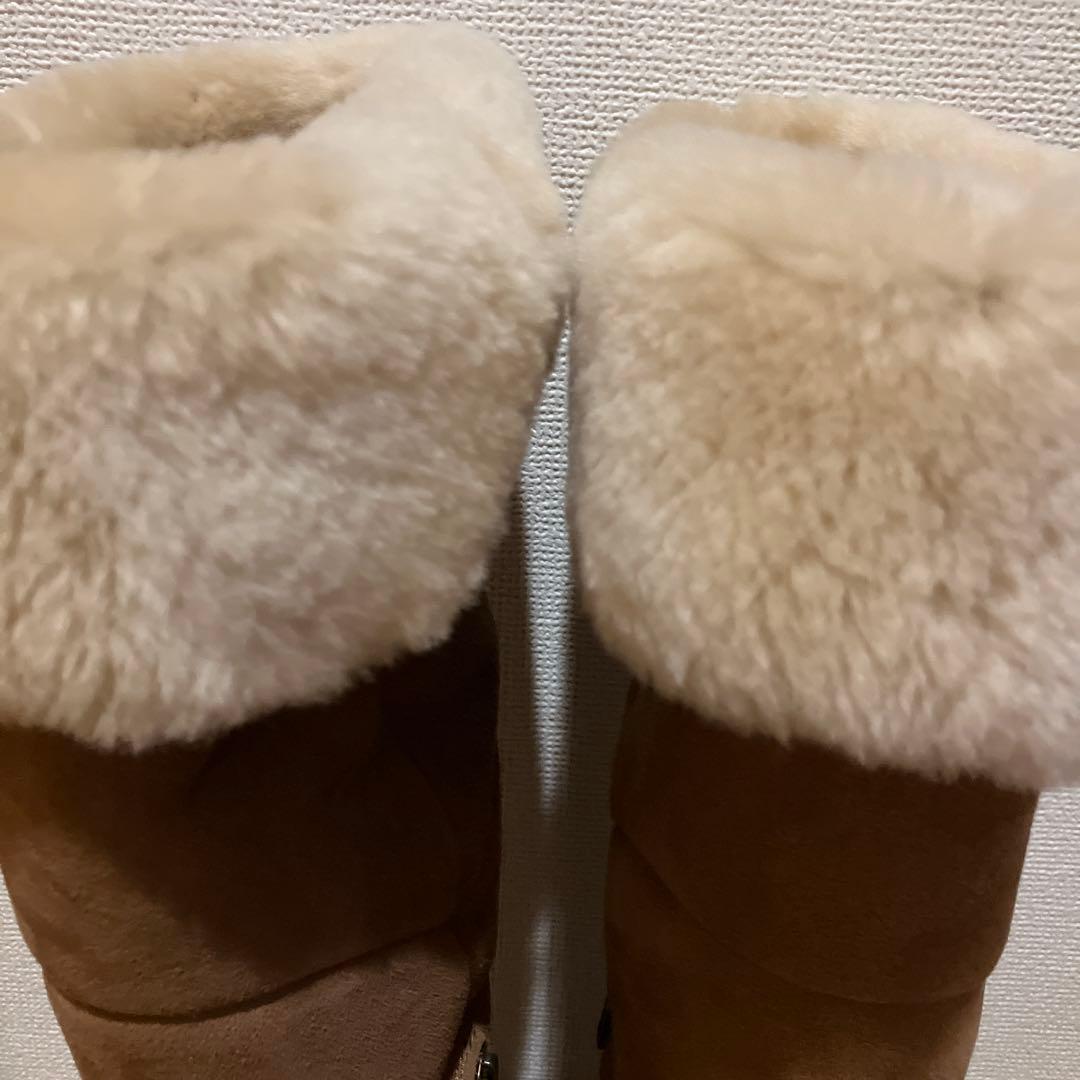 UGG ブラウン ロングブーツ ニーハイ　ファー付き　美品
