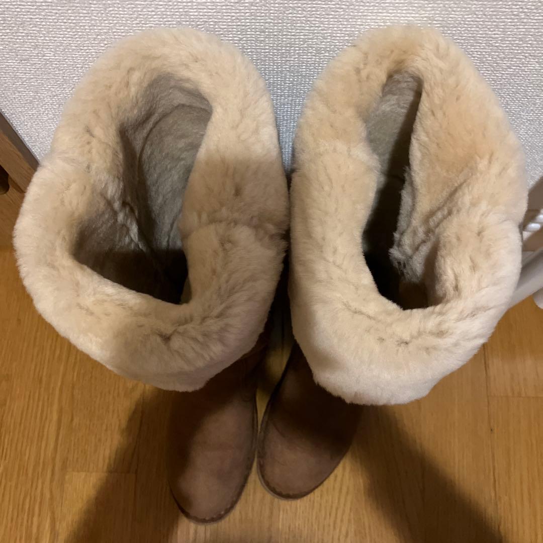 UGG ブラウン ロングブーツ ニーハイ　ファー付き　美品