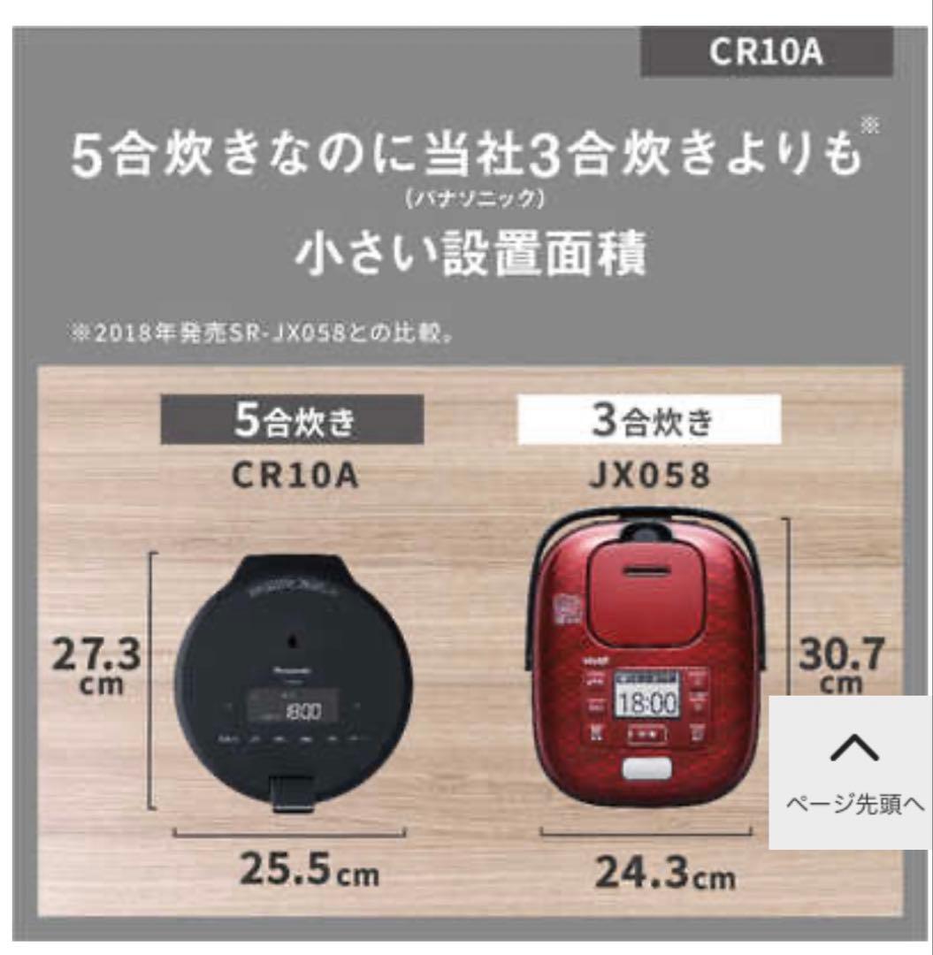 丹さん　未開封　Panasonic圧力IH炊飯器SR-CR10A-K