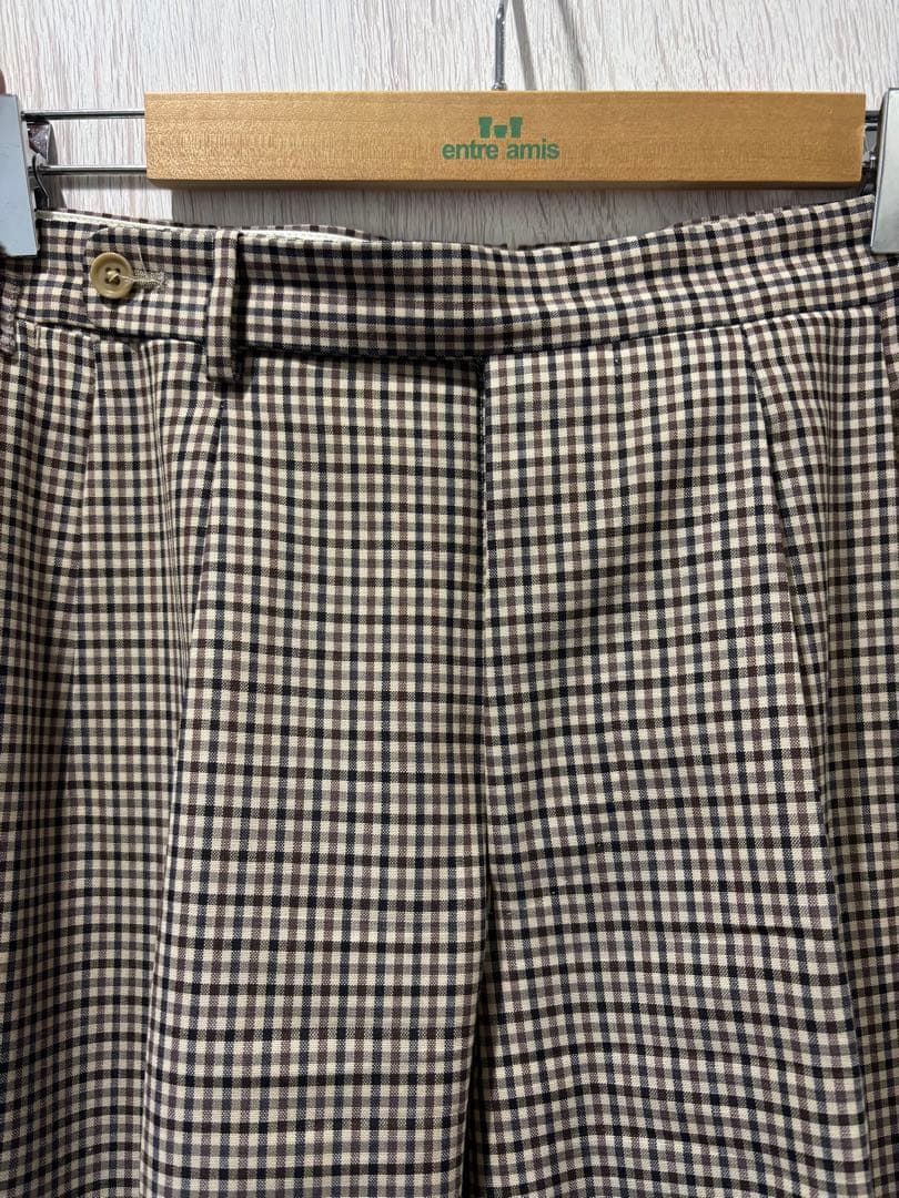 BEAMSFガンクラブチェック2アウトプリーツスラックス