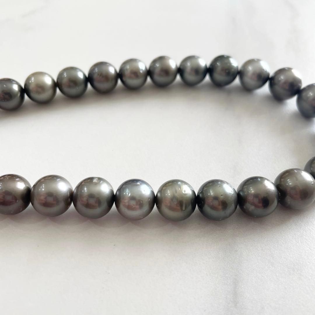 アコヤ真珠★パールネックレス★シルバー刻印あり★大粒★ブラック