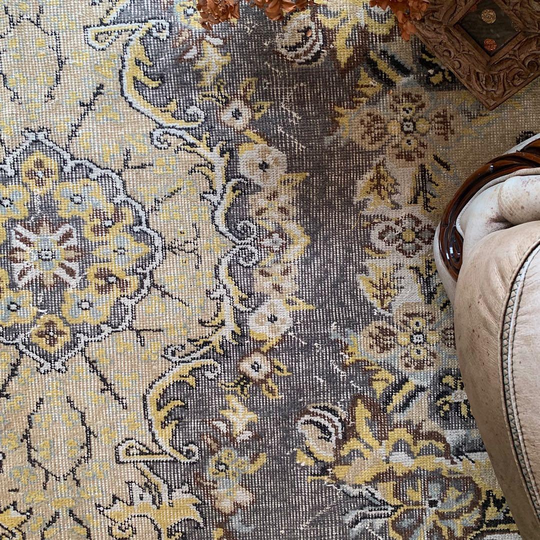 超大判　特大　トルコヴィンテージラグ　278×180スモーキーグレー　トルコラグ