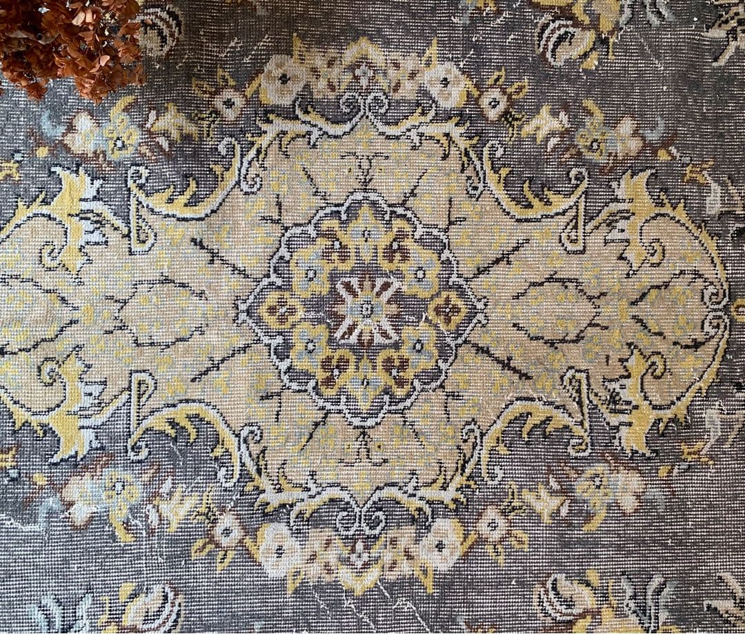 超大判　特大　トルコヴィンテージラグ　278×180スモーキーグレー　トルコラグ