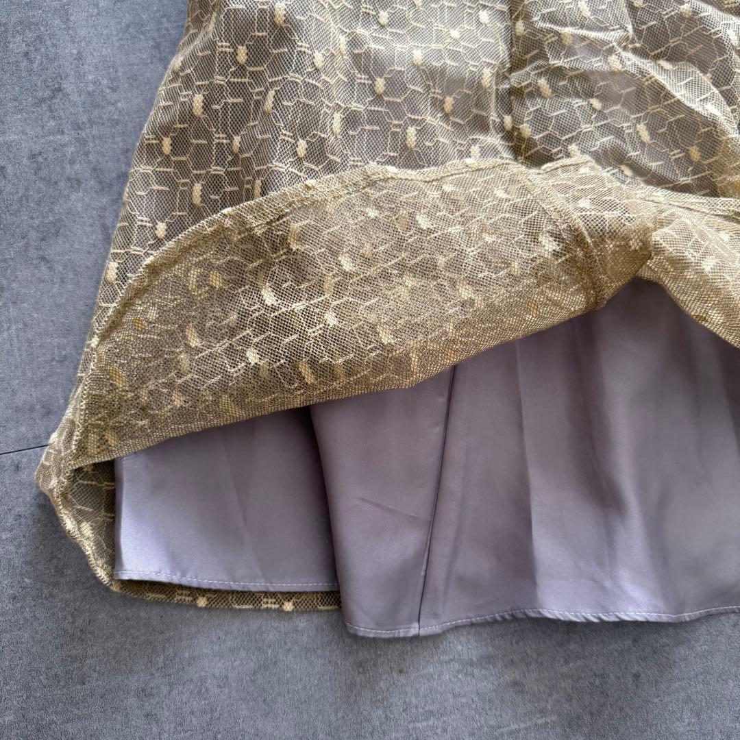 【大きめ】ANDRESD バックオープンジオメトリックドレス レース L 結婚式