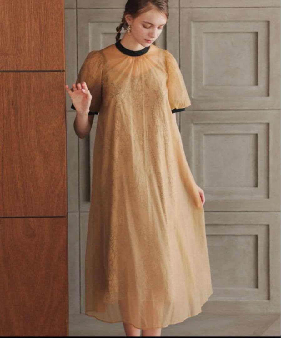 10★新品タグ付き★ドリードール　Aラインシアードレス　オレンジM/SHORT