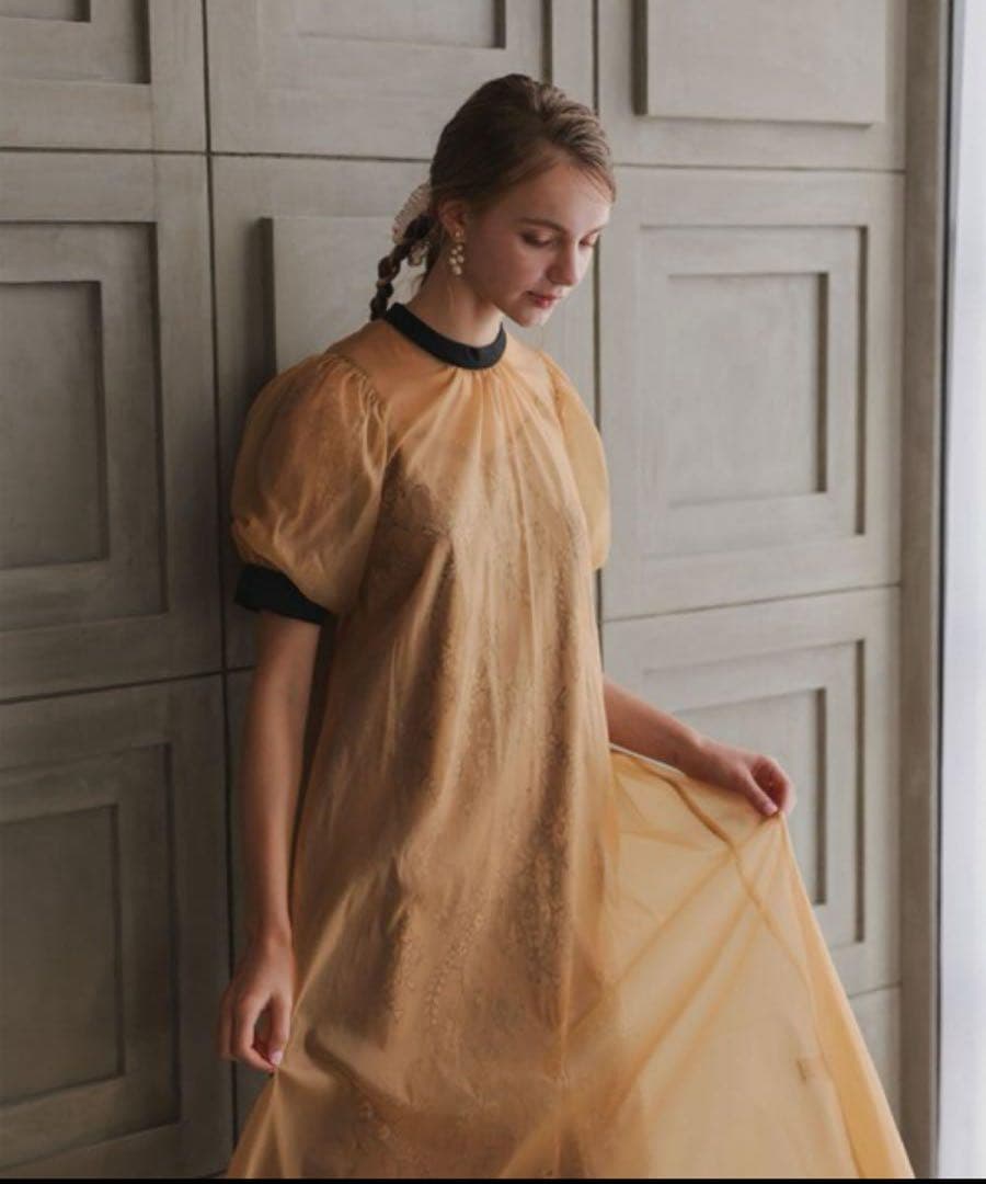 10★新品タグ付き★ドリードール　Aラインシアードレス　オレンジM/SHORT