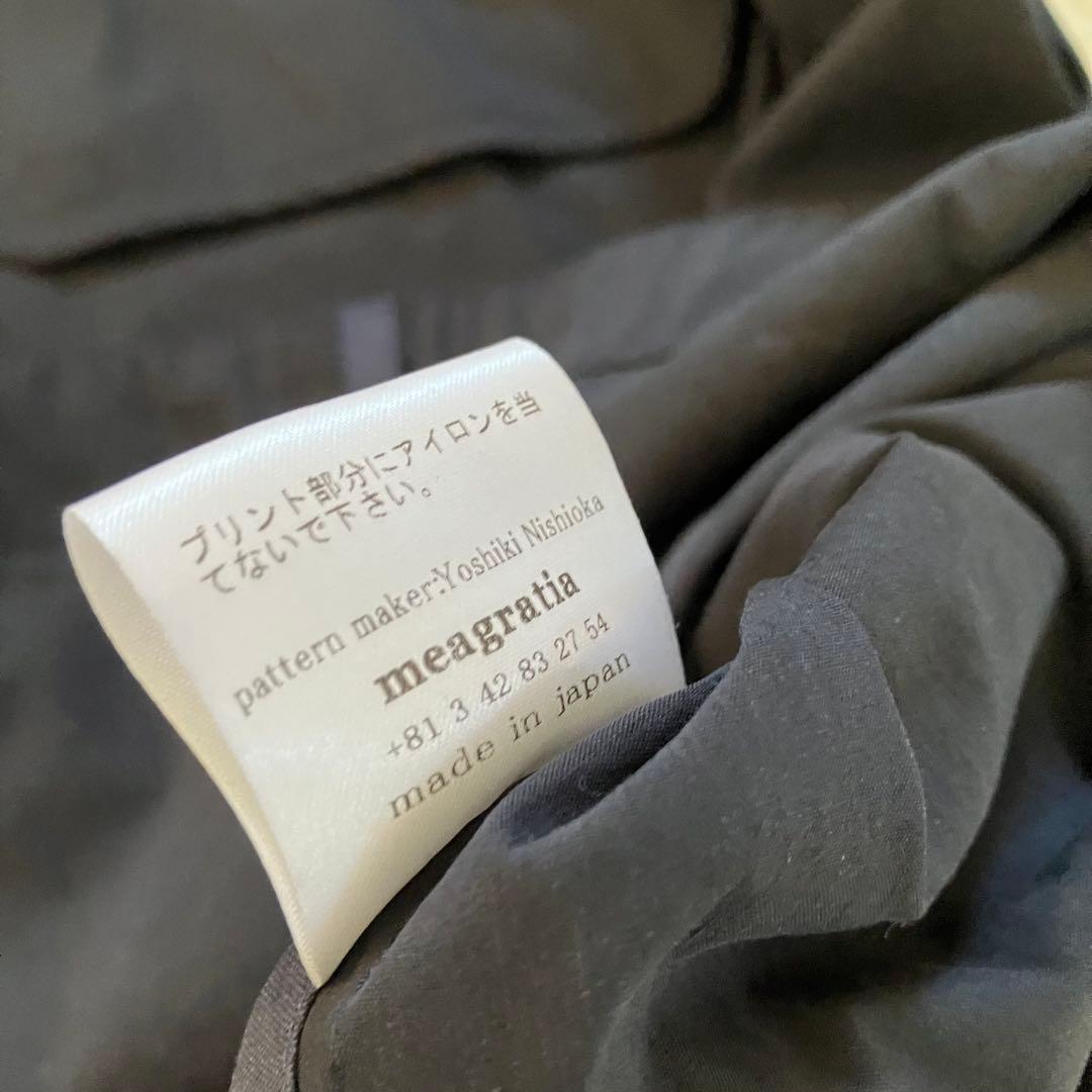 meagratia バックプリント オーバーサイズ フード モッズコート 黒 2