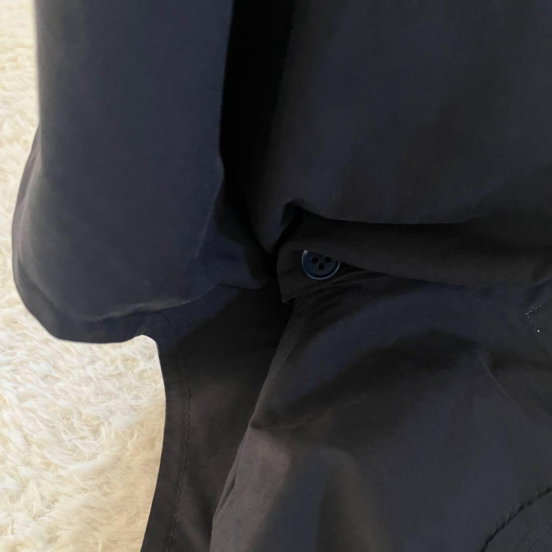 meagratia バックプリント オーバーサイズ フード モッズコート 黒 2