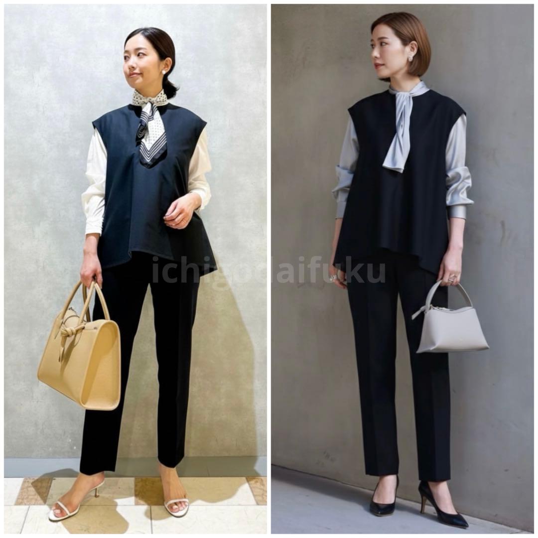 極美品 25ss トゥモローランド スーパーウールウィーヴ レイヤードブラウス