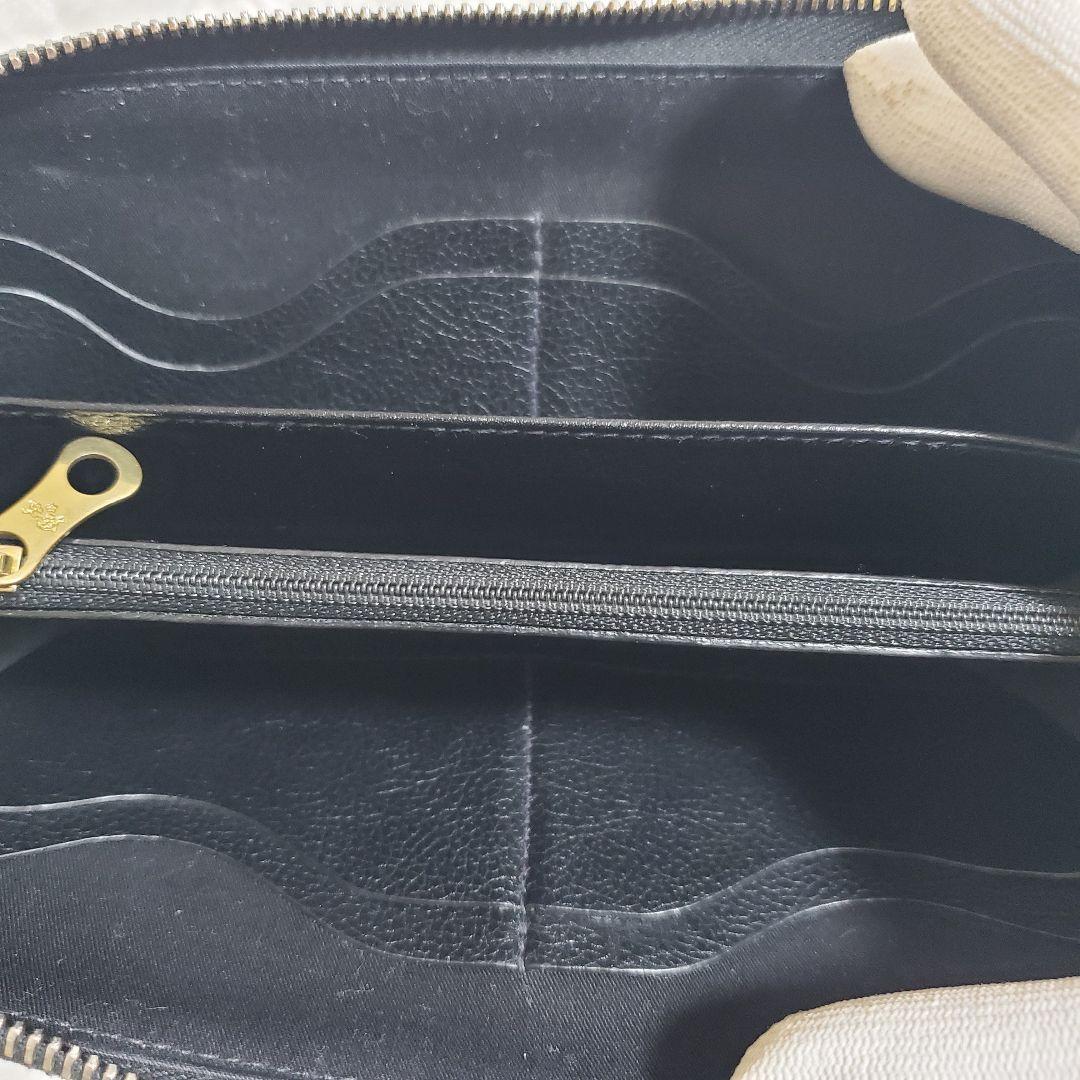 【美品】イルビゾンテ 長財布 ラウンド ロゴ型押し オールレザー ブラック 黒