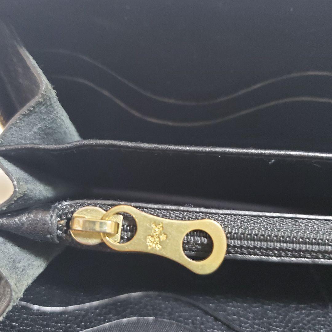 【美品】イルビゾンテ 長財布 ラウンド ロゴ型押し オールレザー ブラック 黒