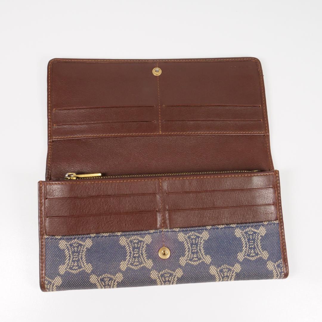 美品✨セリーヌ celine 長財布 マカダム デニム