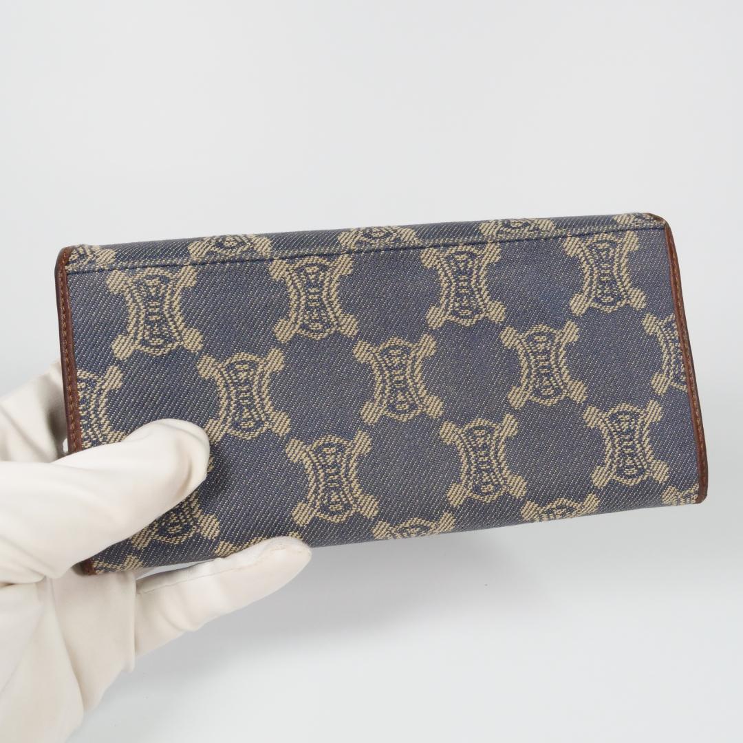 美品✨セリーヌ celine 長財布 マカダム デニム