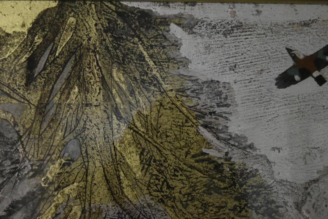 【真作】関出/創画会/八甲田一隅/共シール/掛軸/名家伝来/Z-879