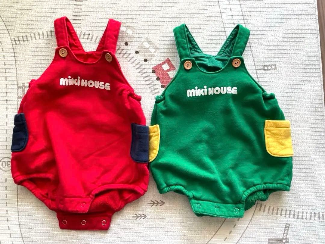 ミキハウス　ロンパース　ダルマオール　双子　2枚　セット　80 90