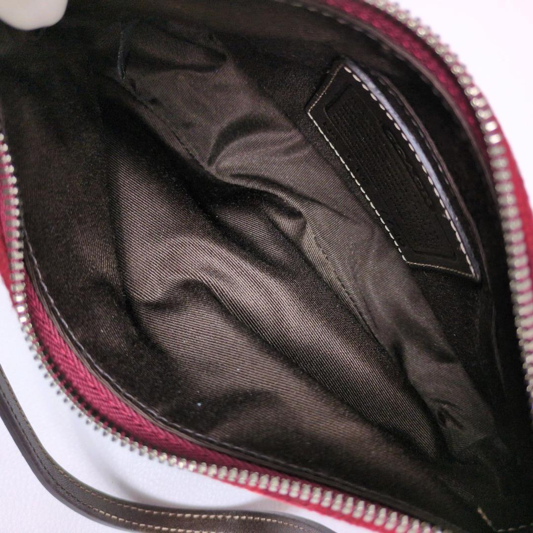 希少 COACH コーチ 7720 ワンハンド ハンドバッグ ポーチ ウール