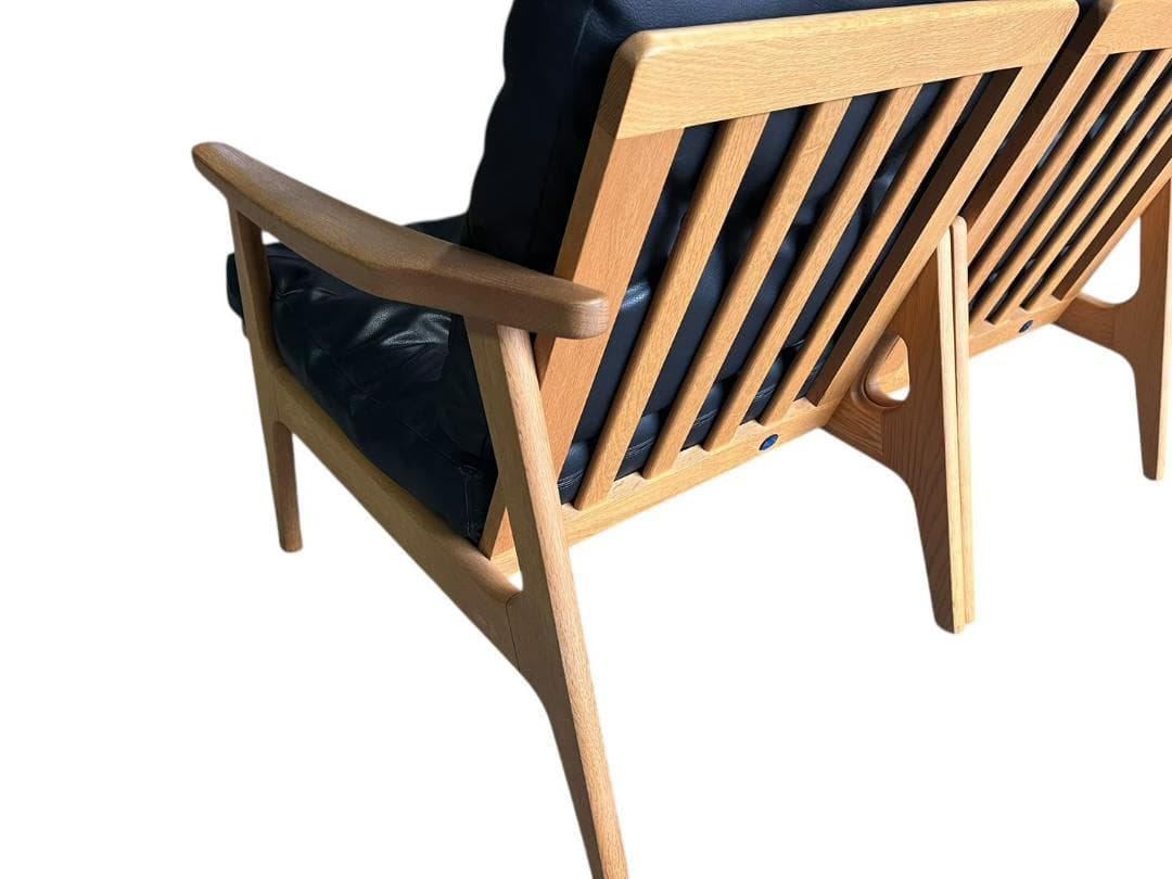 ◇マルニ60 maruni60 オーク フレームチェア 肘掛け有　2掛けソファ