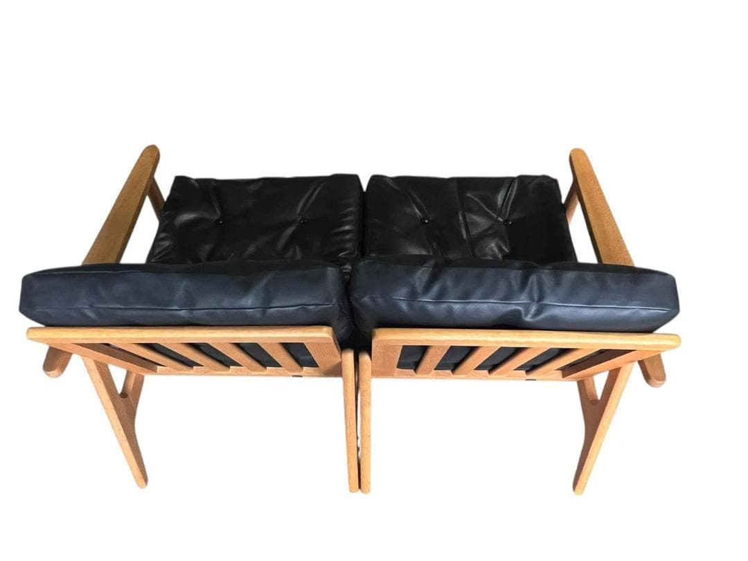 ◇マルニ60 maruni60 オーク フレームチェア 肘掛け有　2掛けソファ