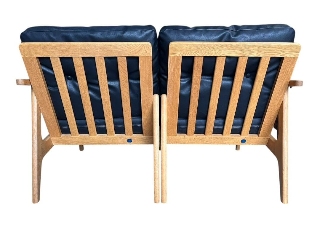 ◇マルニ60 maruni60 オーク フレームチェア 肘掛け有　2掛けソファ