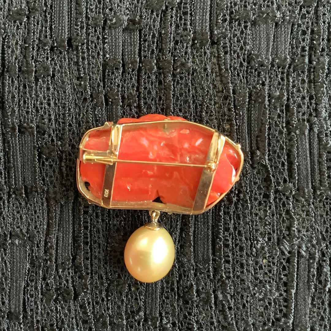 も*し様 保証書あり　パール　サンゴブローチ