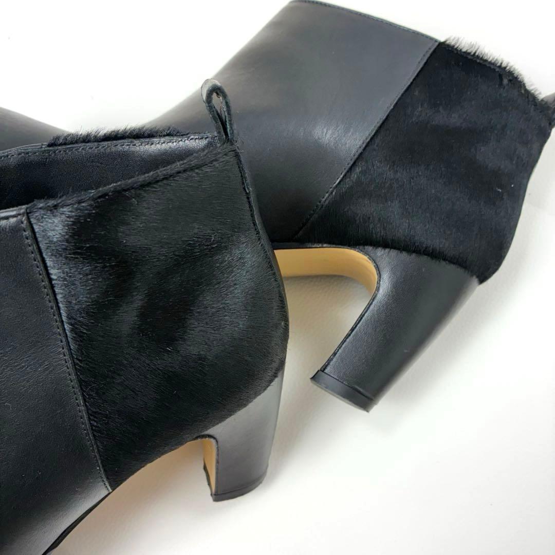 FABIO RUSCONI 毛付きレザー切替 ショート　ブーツ Vibram