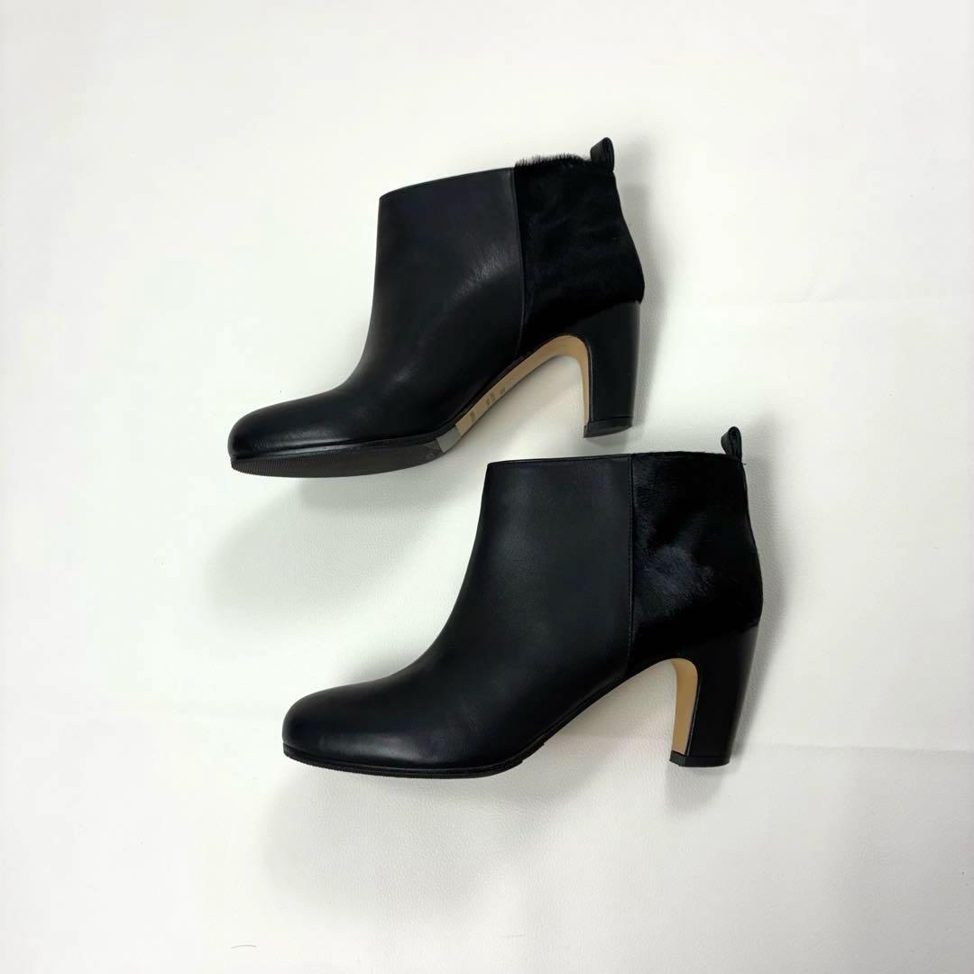 FABIO RUSCONI 毛付きレザー切替 ショート　ブーツ Vibram