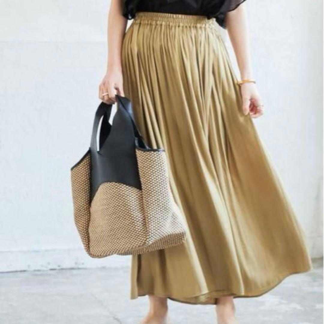 値下げ新品アーバンリサーチ割繊ラップギャザースカーチョ ベージュ