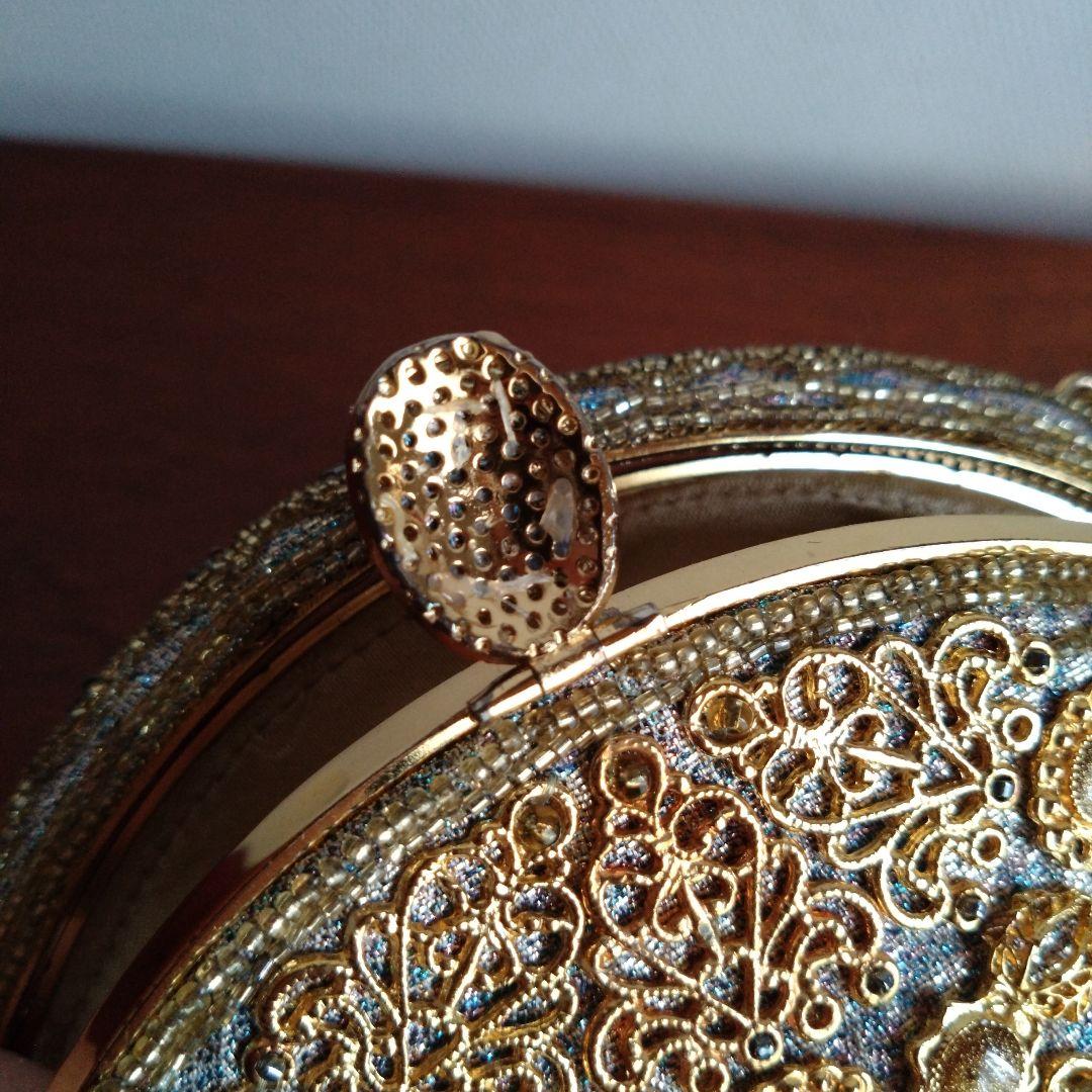 希少　皇室御用達　LUMY　はしもと　ビーズ　 刺繍　バッグ　がま口