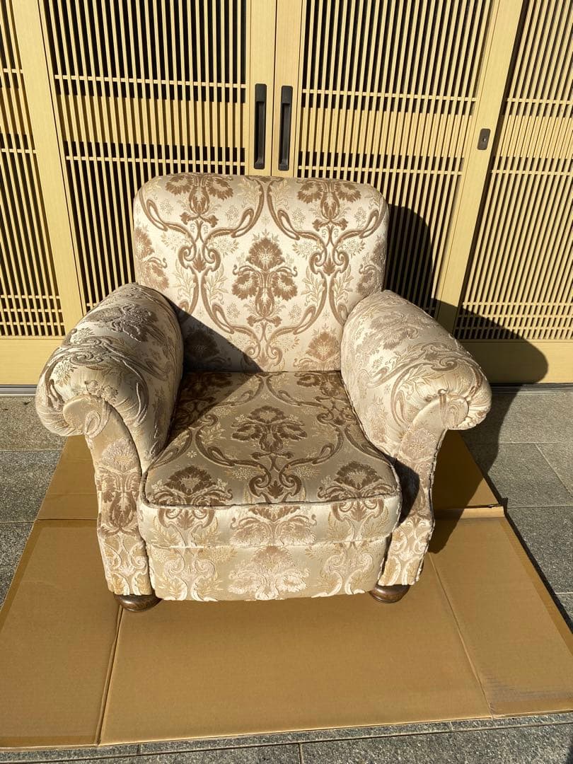 【あーる】【美品】アンティーク　ヴィンテージ　1Pソファー