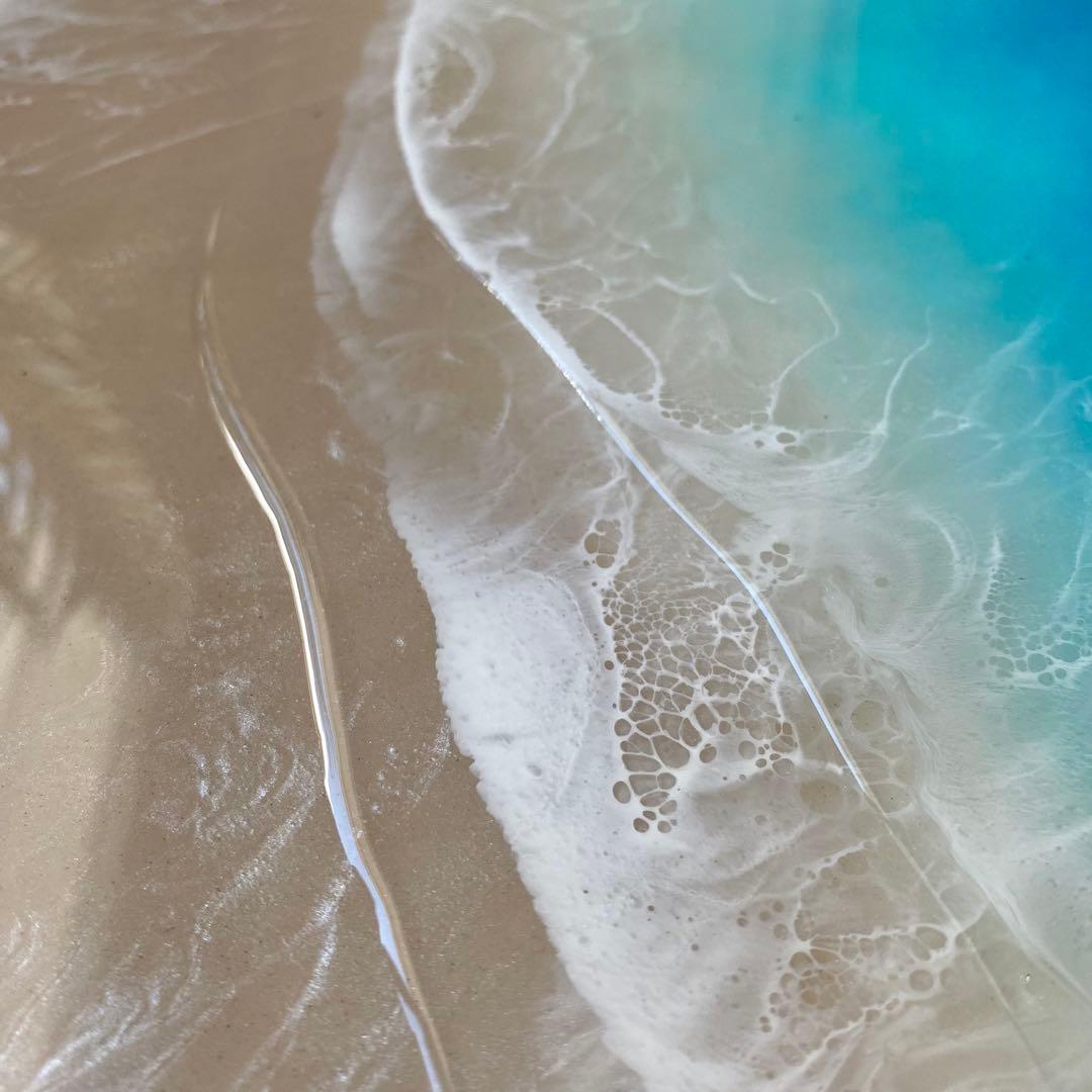 レジンアート　2連パネル　ウェットサンドシリーズ　海アート　オーシャンパネル