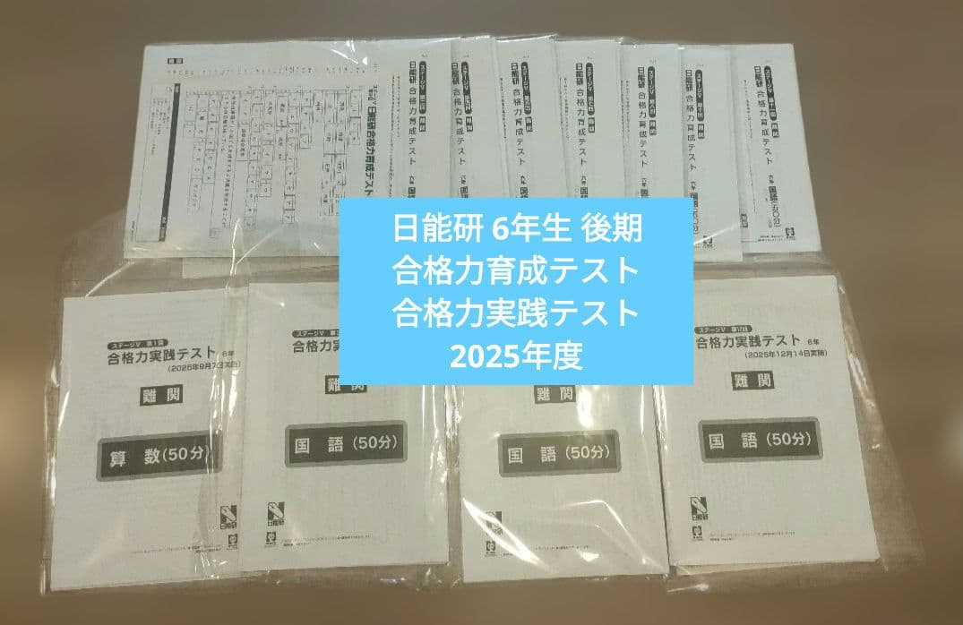 【最新版】日能研 6年生 難関 後期 合格力育成テスト・合格力実践テスト