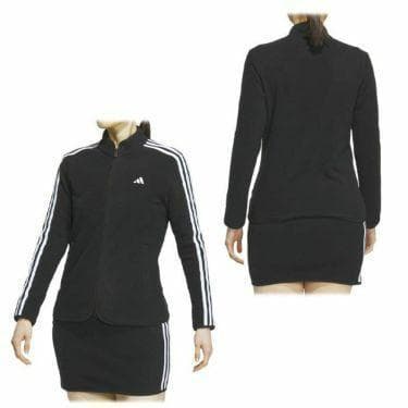 新品adidas ジップアップジャケット 黒　フリースセットアップ　ゴルフ秋冬