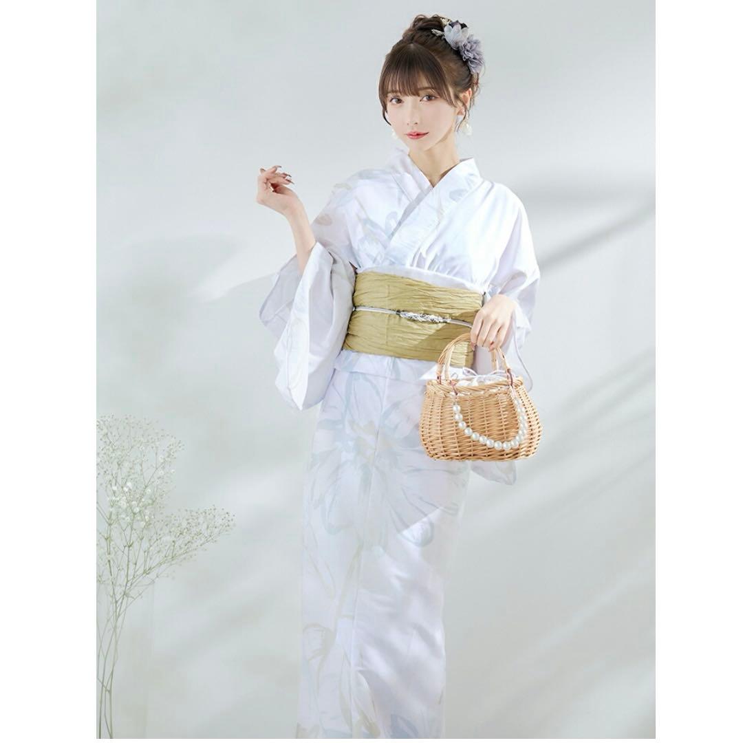 【タグ付き新品】Rちゃん ニュアンスフラワーベージュ浴衣 レディース