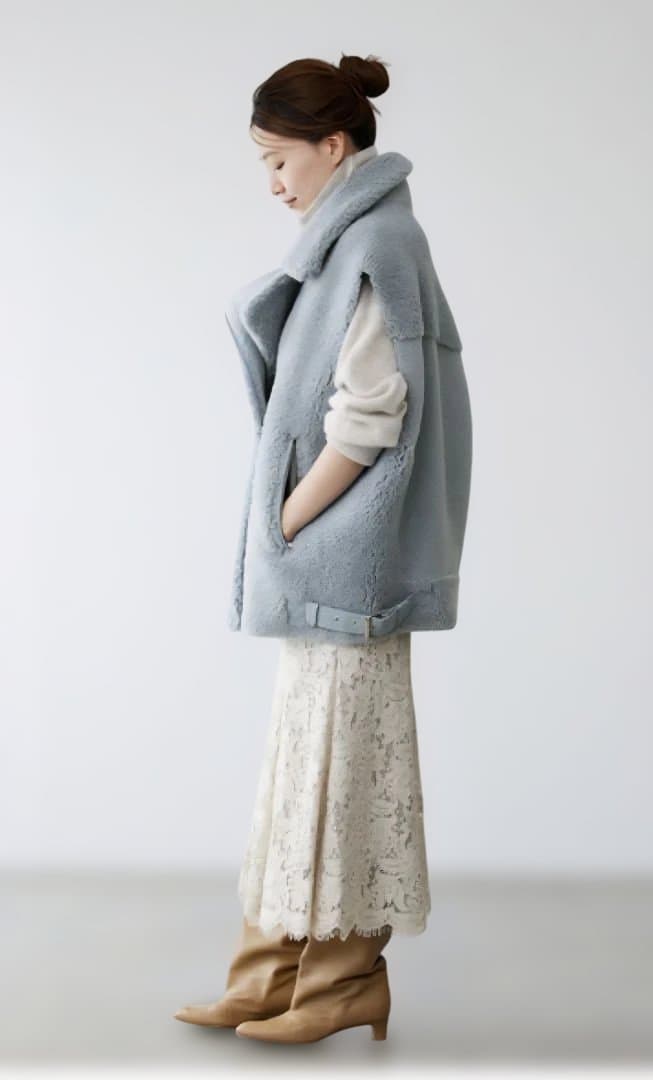 最終お値下げ！　IENA　venitボアライダースベスト　美品