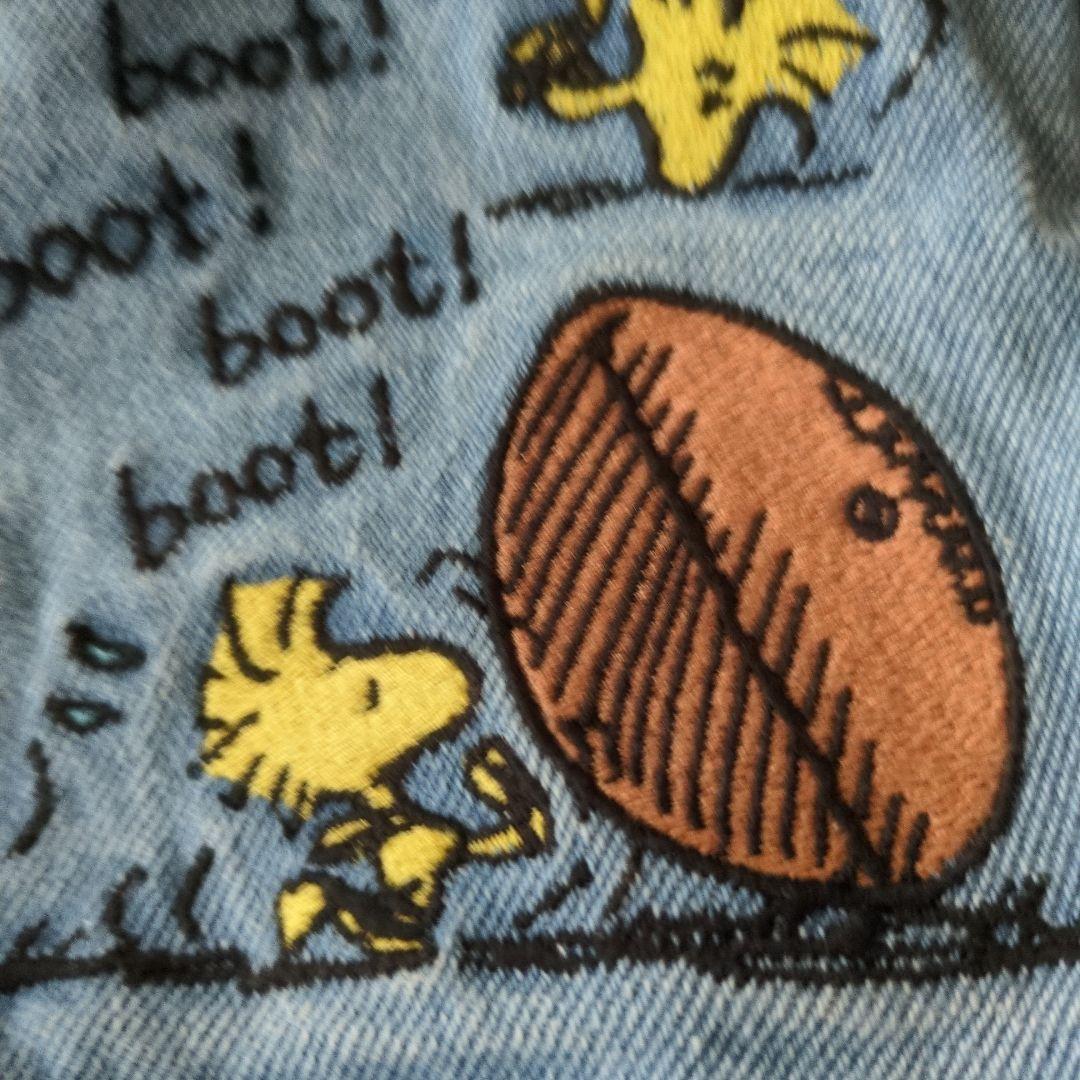 ③【新品】スヌーピー 刺繍デニムビッグバッグ (ウッドストック75周年)