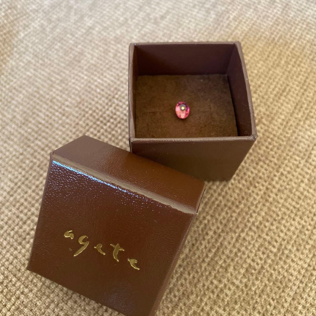 アガット  片耳用ピアス　トルマリン　未使用