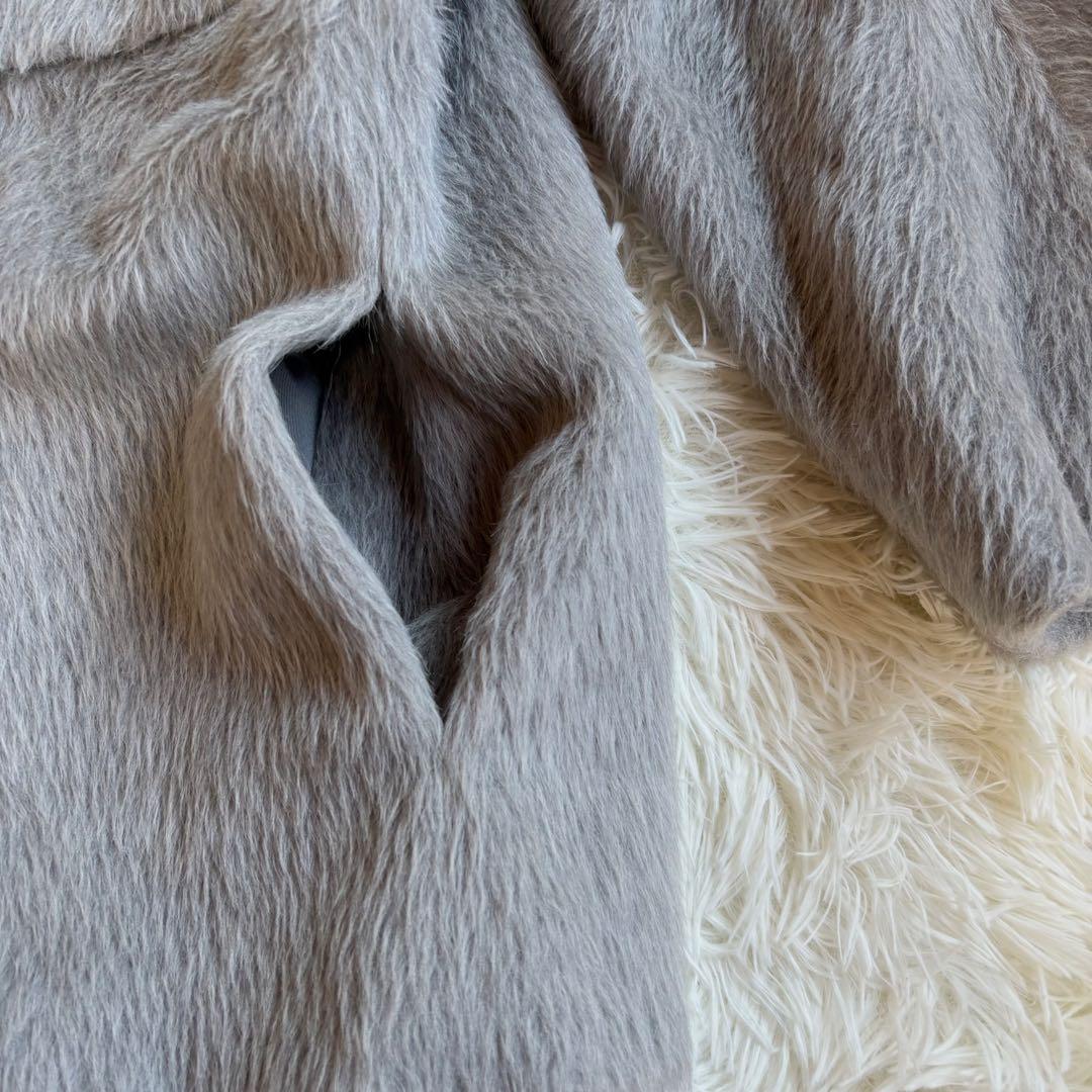 美品✨定価16.5万 エブール アルパカシャギー ノーカラー コート 38