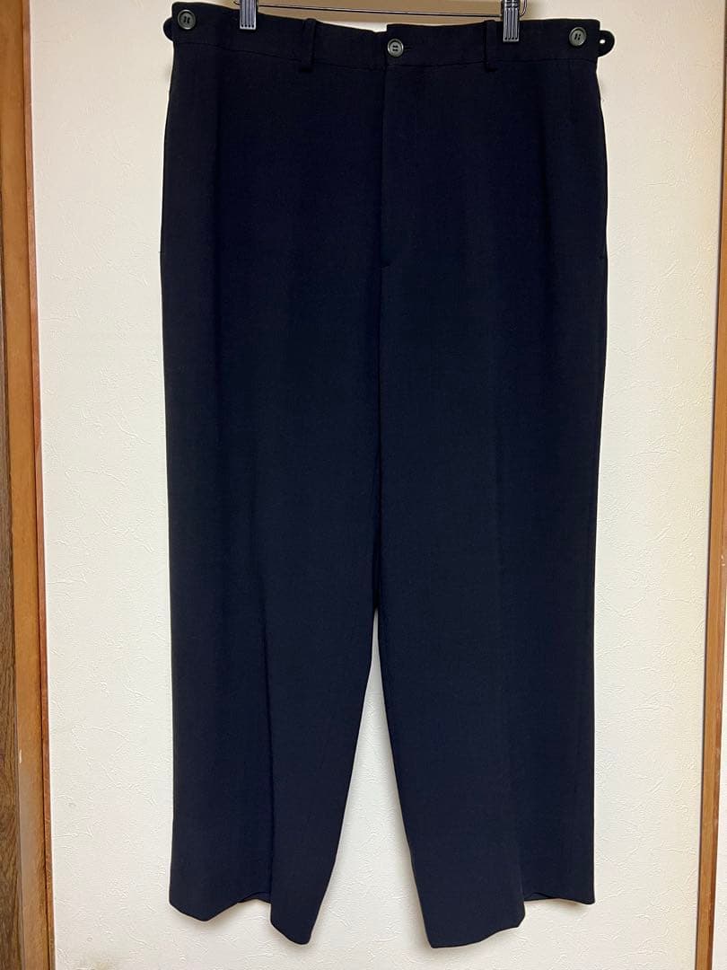 ジョルジオアルマーニ　黒タグ　スラックス　90s ワイド　ノータック