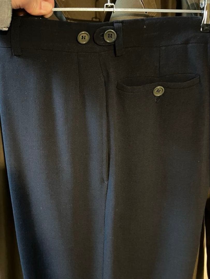 ジョルジオアルマーニ　黒タグ　スラックス　90s ワイド　ノータック