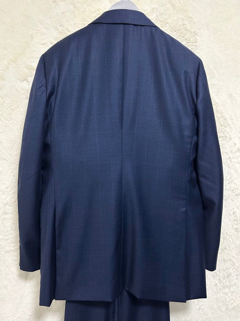 【新品】ロロピアーナ 生地使用 メンズ スーツ AB6 LL 花紺 オーバーペン