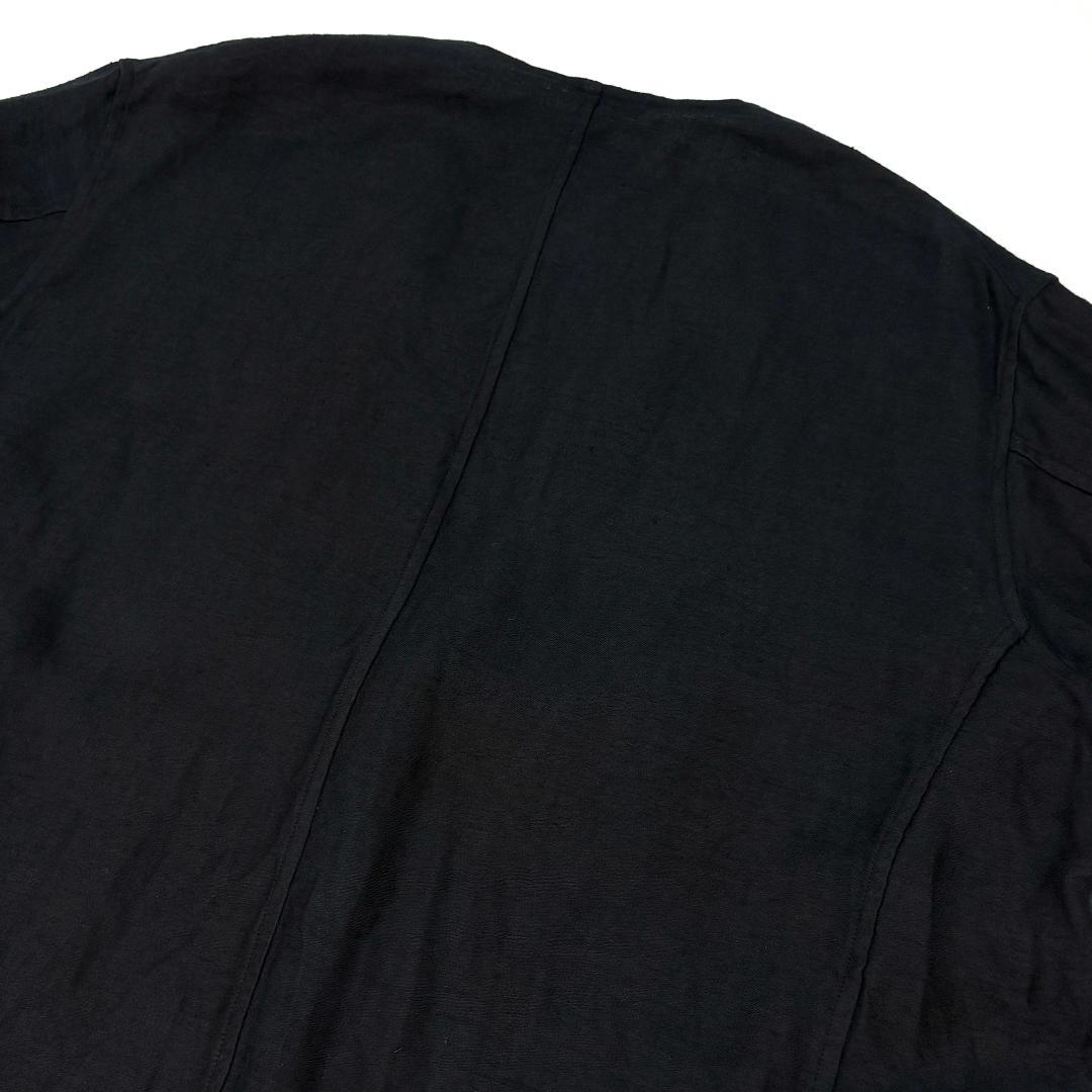 極美品 COMOLI 25SS リネンサテン ノーカラージャケット 3 ブラック