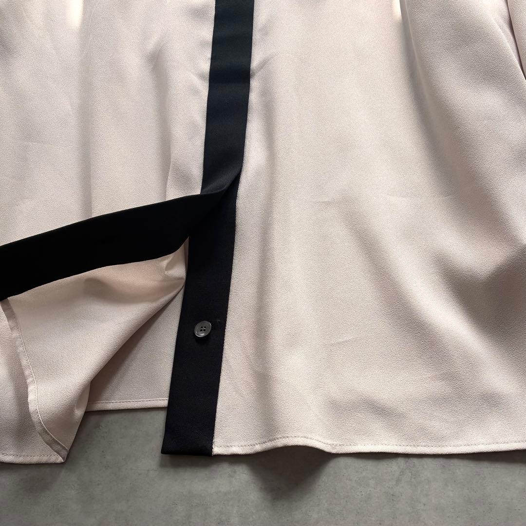 美品 アドーア バイカラー ジョーゼット ブラウス ライトベージュ 洗える 完売