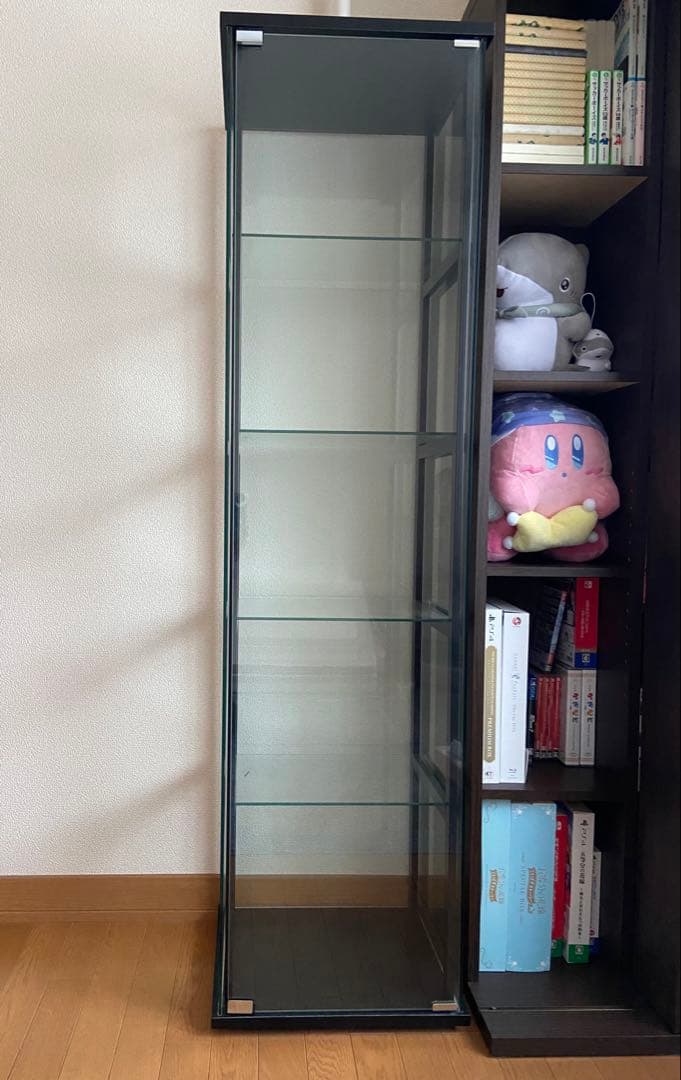 送料込み コレクションケース 5段 ブラック 強化ガラス 全面ガラス 組立て不要