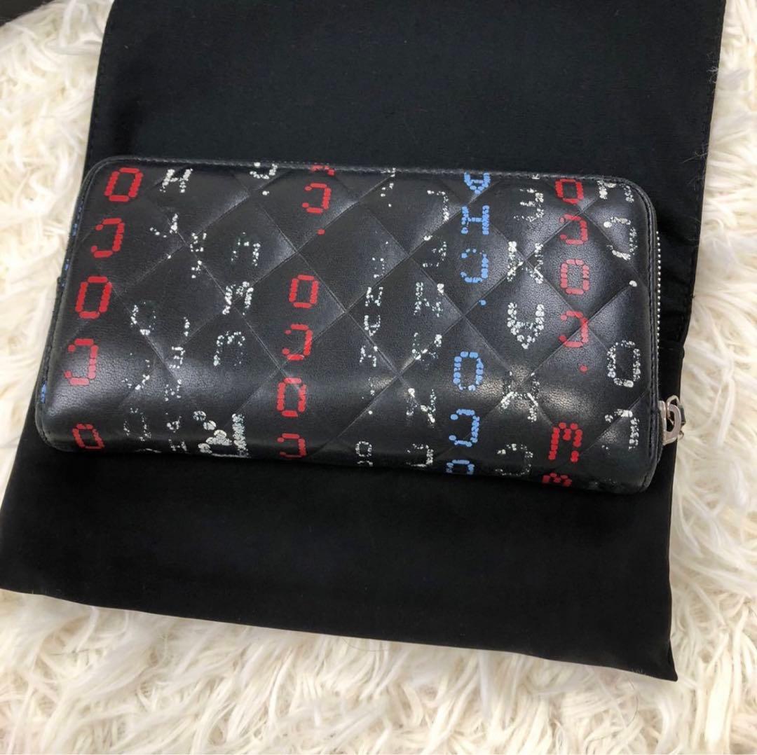 シャネル タイポグラフィー　マトラッセ　長財布　確実正規品