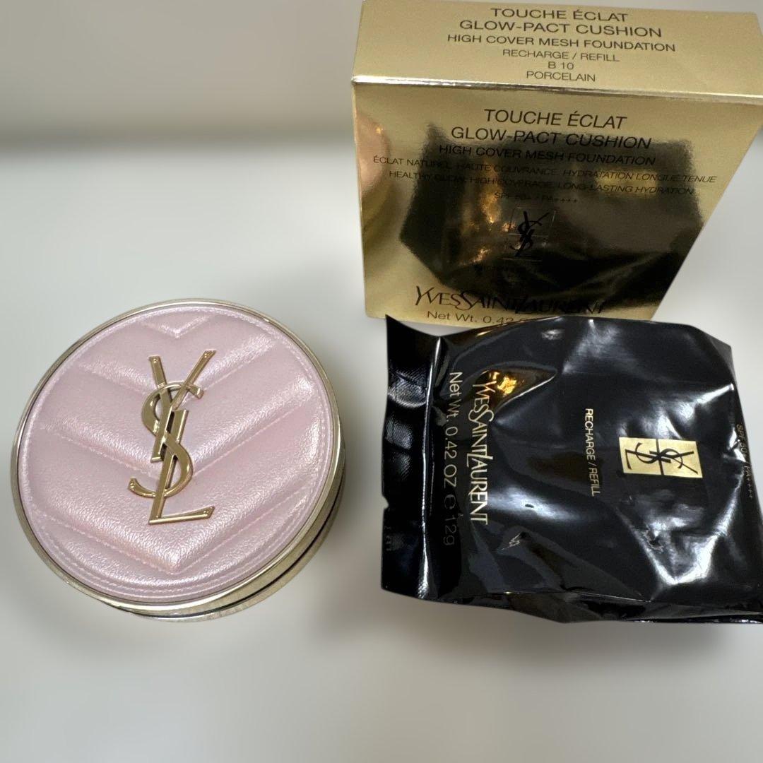 サンローランラディアントタッチグロウパクト色B10本体セットとレフィル付き！